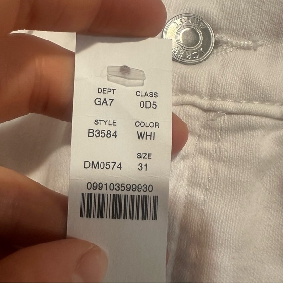 J crew 9” mid rise toothpick jeans white - Picture 3 of 4
